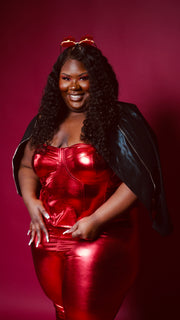 Cherry Bombshell Metallic Pant Set